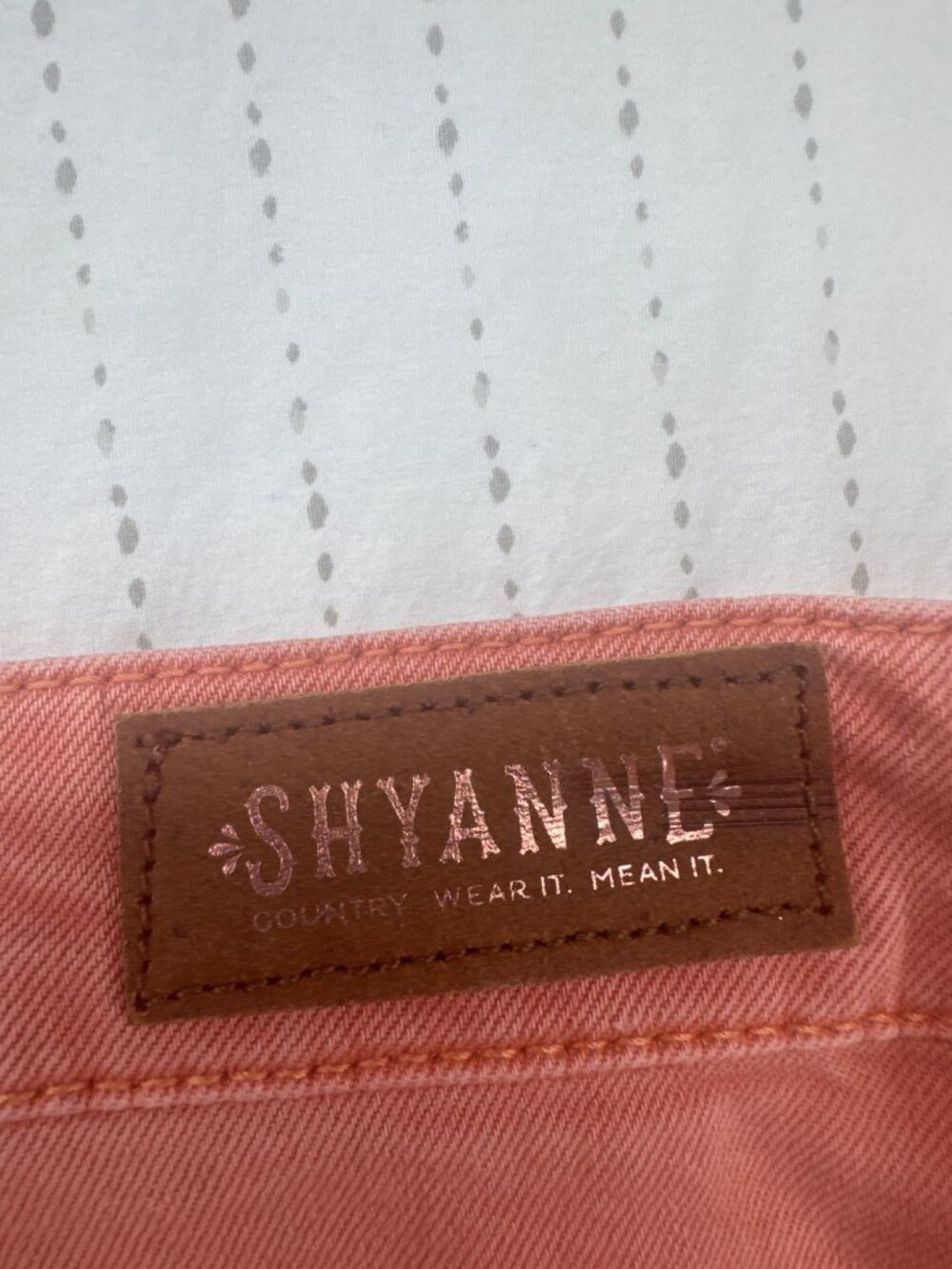 Shyanne Womens Jeans Sz 32 Peach Flare Leg Tulip-Pocket Boho Hippie Festival - Picture 8 of 14